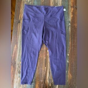 NWT Old Navy Women’s XXL High-Waisted Purple PowerSoft Ribbed 7/8 Leggings
